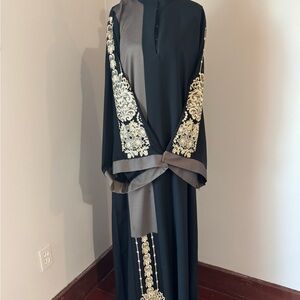 Elegant Black and Gold Embroidered Dress